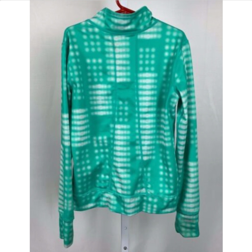 Zella Girl Track Jacket Full Zip M 8/10 Green/Wht - Picture 4 of 6